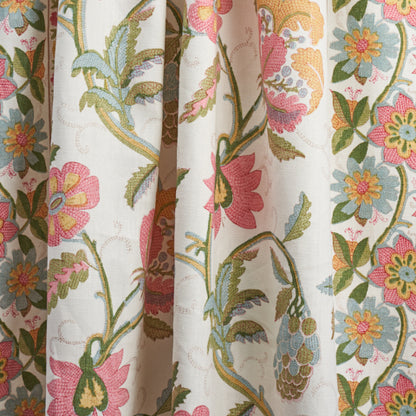 SCHUMACHER  SCHUMACHER CLASSICS INDALI BORDERED LINEN   Pink And Leaf   - 180111
