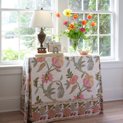 SCHUMACHER  SCHUMACHER CLASSICS INDALI BORDERED LINEN   Pink And Leaf   - 180111
