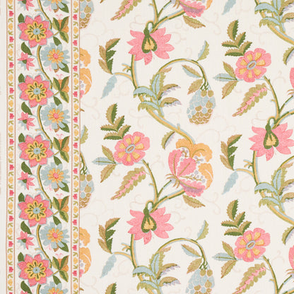 SCHUMACHER  SCHUMACHER CLASSICS INDALI BORDERED LINEN   Pink And Leaf   - 180111