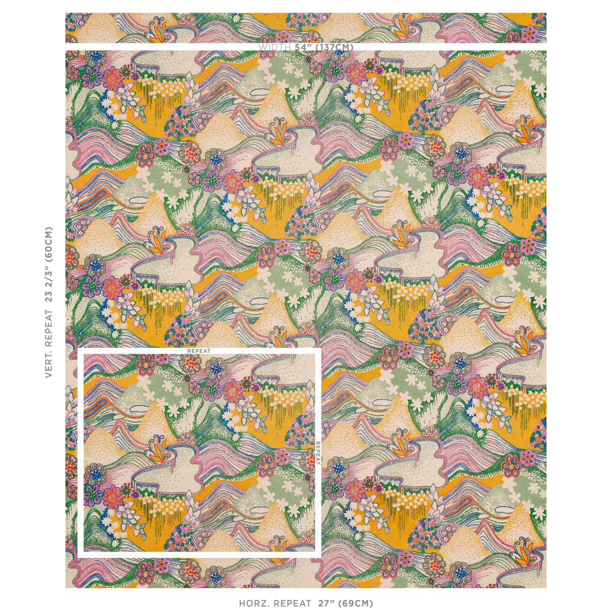 SCHUMACHER  CLEMENTS RIBEIRO DAISY CHAIN PRINTS PRINTS LIGHT MULTI   - 180132