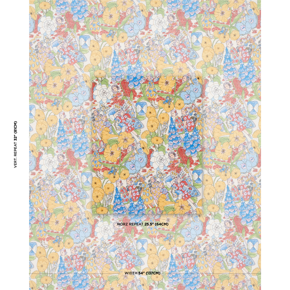 SCHUMACHER  CLEMENTS RIBEIRO FAIRIE GARDEN PRINTS PRINTS YELLOW AND IVORY   - 180140