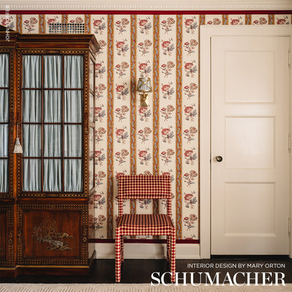 SCHUMACHER  WILLIAMSBURG ARIANA FLORAL STRIPE   Document   - 180240