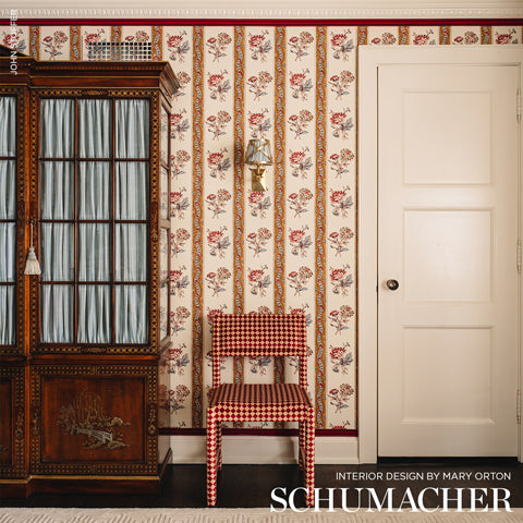 SCHUMACHER  WILLIAMSBURG ARIANA FLORAL STRIPE   Document   - 180240