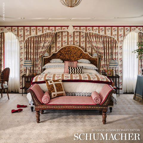 SCHUMACHER  WILLIAMSBURG ARIANA FLORAL STRIPE   Document   - 180240