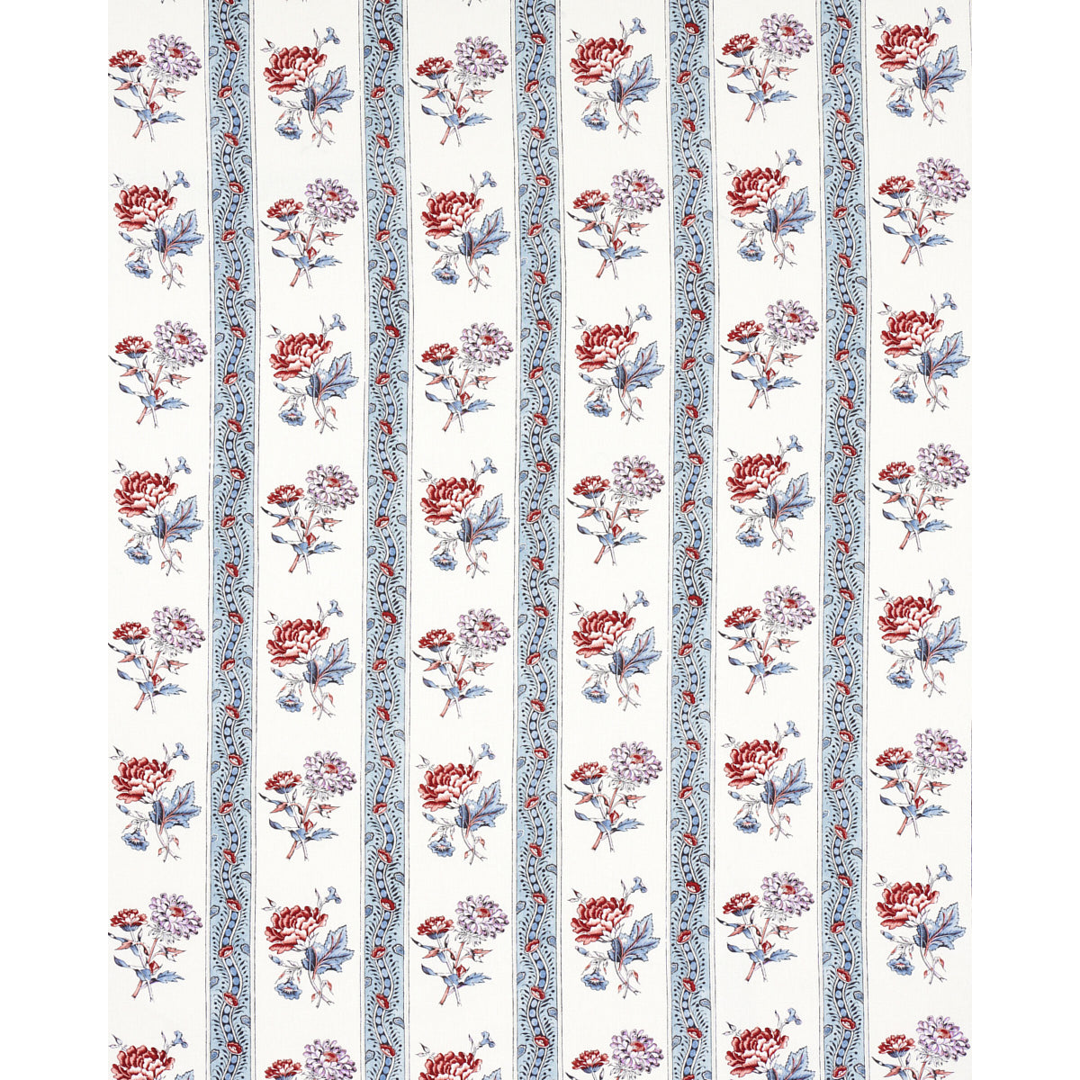 SCHUMACHER  WILLIAMSBURG ARIANA FLORAL STRIPE   Pearlware Blue   - 180241