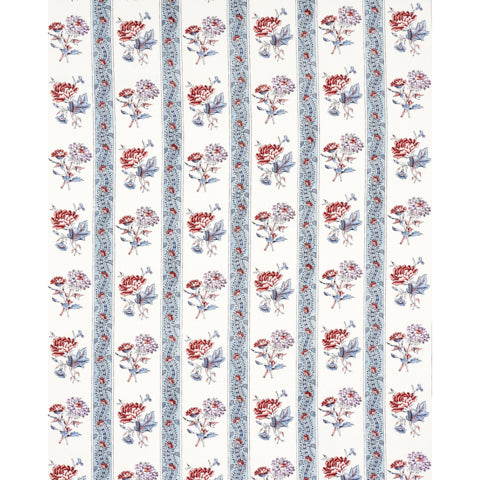 SCHUMACHER  WILLIAMSBURG ARIANA FLORAL STRIPE   Pearlware Blue   - 180241