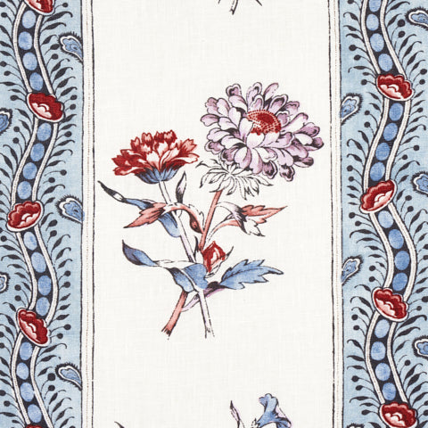 SCHUMACHER  WILLIAMSBURG ARIANA FLORAL STRIPE   Pearlware Blue   - 180241