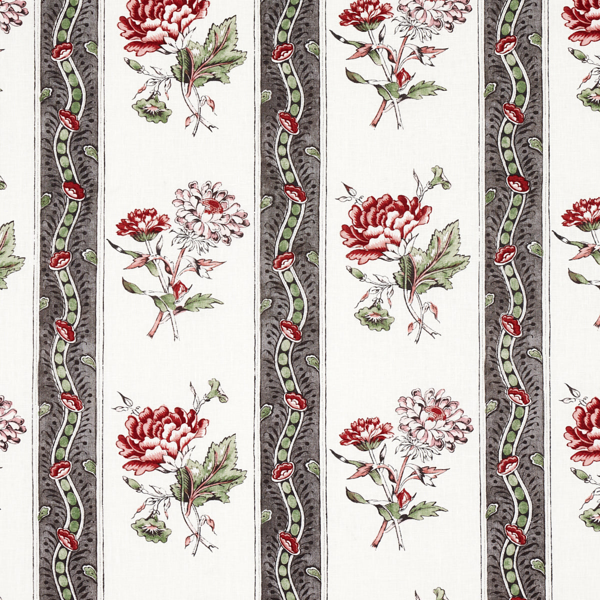 SCHUMACHER  WILLIAMSBURG ARIANA FLORAL STRIPE   Chelsea Garden   - 180242