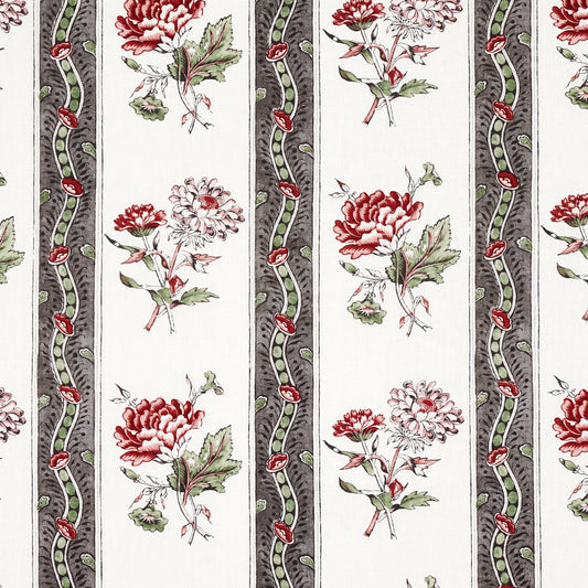 SCHUMACHER  WILLIAMSBURG ARIANA FLORAL STRIPE   Chelsea Garden   - 180242