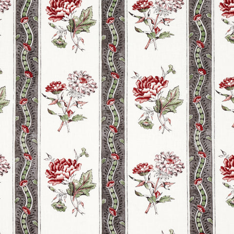 SCHUMACHER  WILLIAMSBURG ARIANA FLORAL STRIPE   Chelsea Garden   - 180242