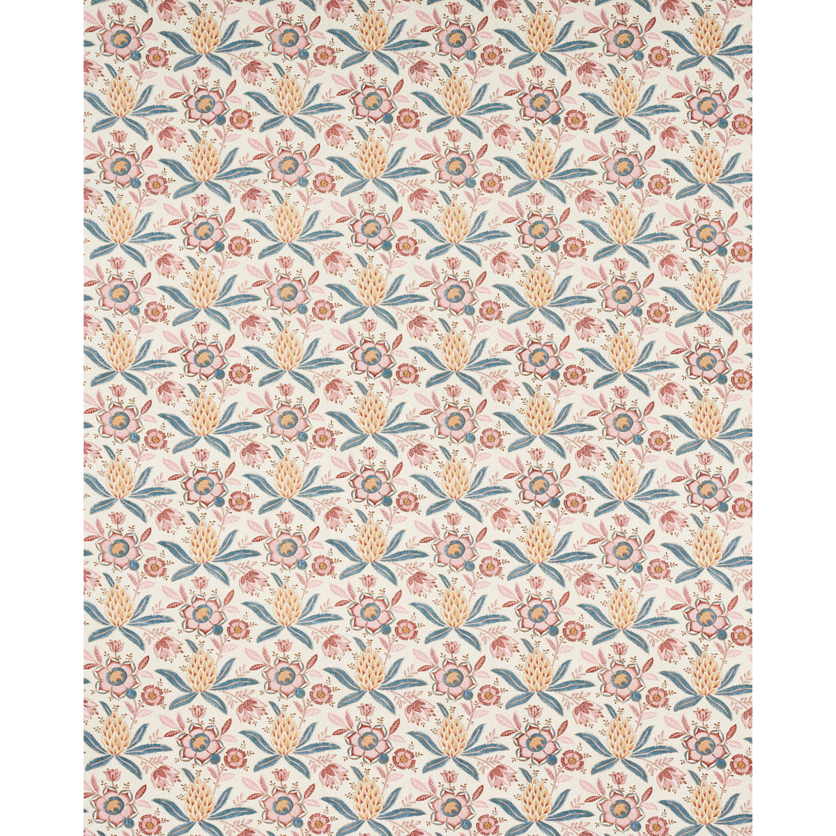 SCHUMACHER FABRIC  WILLIAMSBURG LAFAYETTE BOTANICAL   ROSSO ANTICO   - 180252