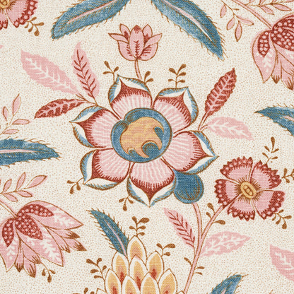 SCHUMACHER FABRIC  WILLIAMSBURG LAFAYETTE BOTANICAL   ROSSO ANTICO   - 180252