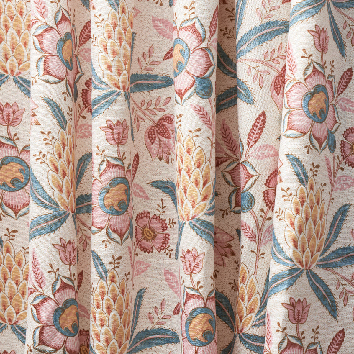 SCHUMACHER FABRIC  WILLIAMSBURG LAFAYETTE BOTANICAL   ROSSO ANTICO   - 180252
