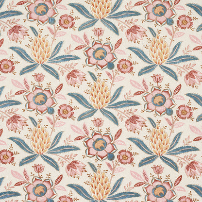 SCHUMACHER FABRIC  WILLIAMSBURG LAFAYETTE BOTANICAL   ROSSO ANTICO   - 180252