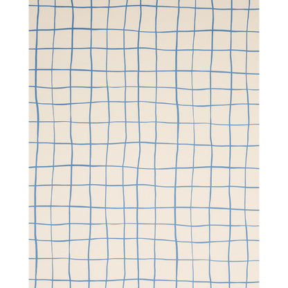SCHUMACHER FABRIC  MILES REDD PAINTERLY WINDOWPANE   BLUE   - 180292