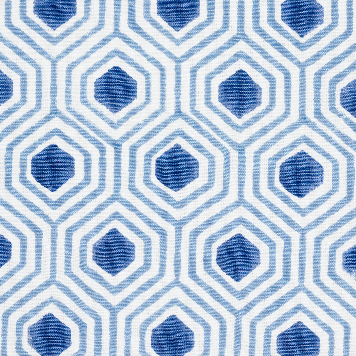 Rectangular light-blue textile with pale center and blue zigzag border on both sides; soft fabric, decorative throw or towel.