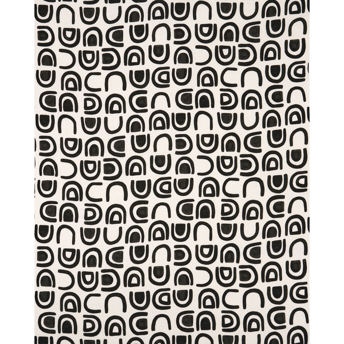 SCHUMACHER  NEW WAVE: BLACK & WHITE THRESHOLD PRINTED LINEN PRINTS PRINTS CARBON   - 180421