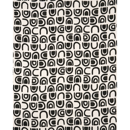 SCHUMACHER  NEW WAVE: BLACK & WHITE THRESHOLD PRINTED LINEN PRINTS PRINTS CARBON   - 180421
