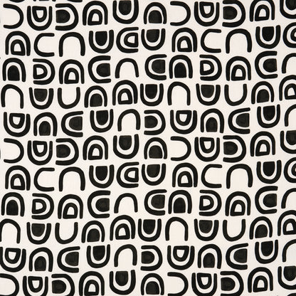 SCHUMACHER  NEW WAVE: BLACK & WHITE THRESHOLD PRINTED LINEN PRINTS PRINTS CARBON   - 180421
