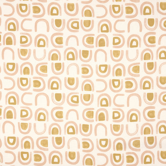 SCHUMACHER  HADIYA WILLIAMS THRESHOLD PRINTED LINEN PRINTS PRINTS SALT , OCHRE   - 180423