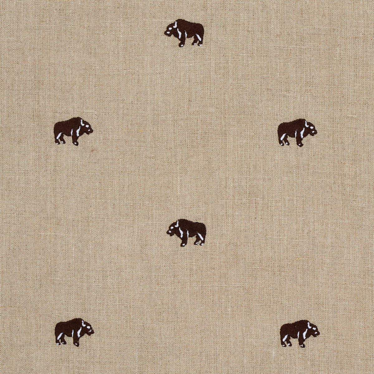 SCHUMACHER  MARIE-CHANTAL Buffalo Embroidered Linen EMBROIDERIES,HIGH PERFORMANCE EMBROIDERIES,HIGH PERFORMANCE NATURAL   - 180450