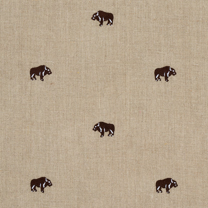 SCHUMACHER  MARIE-CHANTAL Buffalo Embroidered Linen EMBROIDERIES,HIGH PERFORMANCE EMBROIDERIES,HIGH PERFORMANCE NATURAL   - 180450