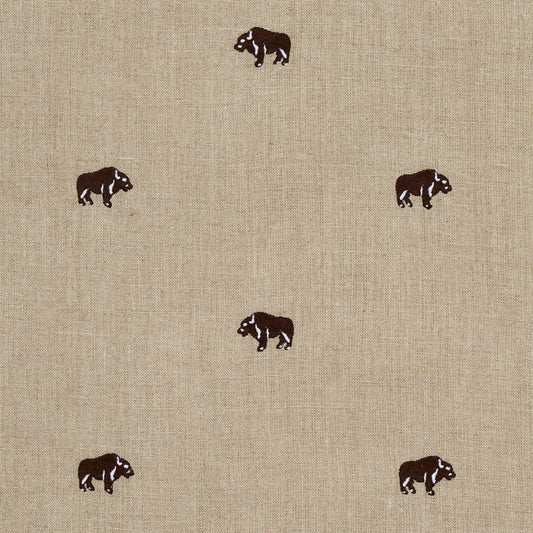 SCHUMACHER  MARIE-CHANTAL Buffalo Embroidered Linen EMBROIDERIES,HIGH PERFORMANCE EMBROIDERIES,HIGH PERFORMANCE NATURAL   - 180450