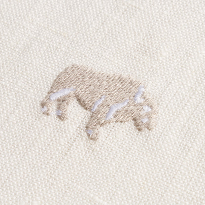 SCHUMACHER  MARIE-CHANTAL Buffalo Embroidered Linen EMBROIDERIES,HIGH PERFORMANCE EMBROIDERIES,HIGH PERFORMANCE IVORY   - 180451