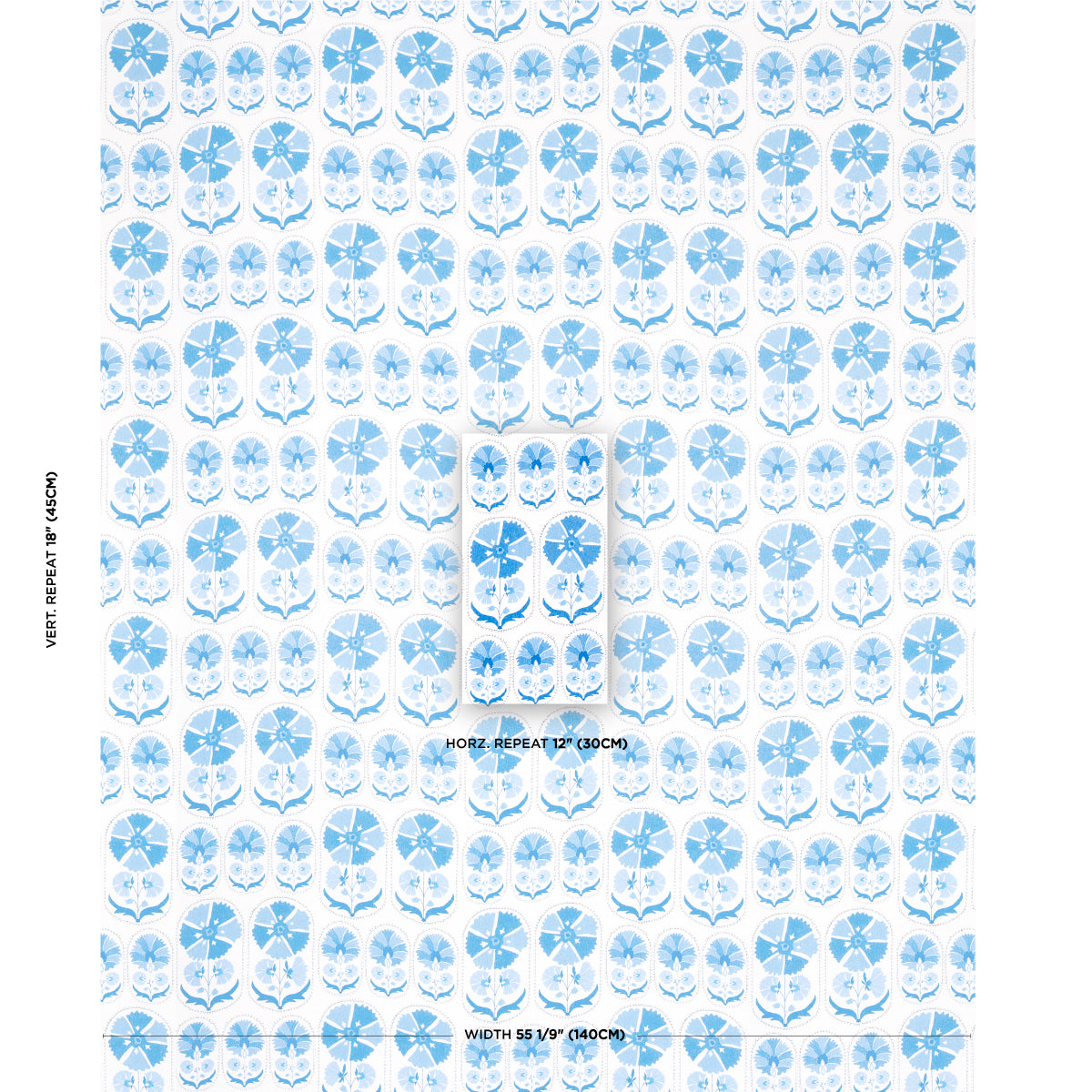 SCHUMACHER  BOHEMIA ANJUNA FLORAL LINEN PRINT PRINTS PRINTS PORCELAIN   - 180481