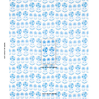 SCHUMACHER  BOHEMIA ANJUNA FLORAL LINEN PRINT PRINTS PRINTS PORCELAIN   - 180481