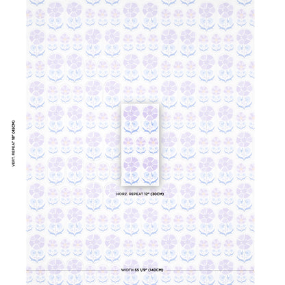 SCHUMACHER  BOHEMIA ANJUNA FLORAL LINEN PRINT PRINTS PRINTS LILAC   - 180482