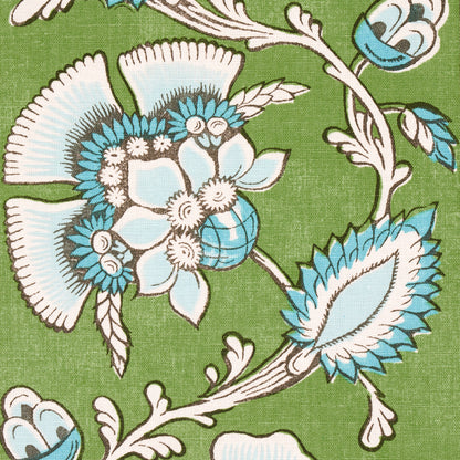 SCHUMACHER  NEW TRADITIONAL: PROVEN??AL MARIELLE VINE PRINTS PRINTS GREEN , PEACOCK   - 180531