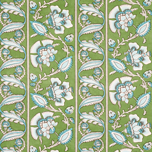 SCHUMACHER  NEW TRADITIONAL: PROVEN??AL MARIELLE VINE PRINTS PRINTS GREEN , PEACOCK   - 180531