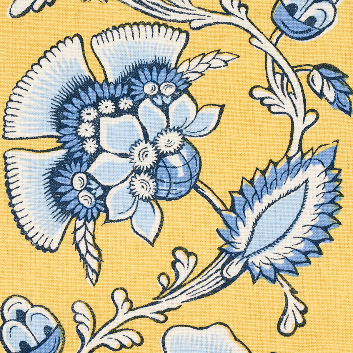 SCHUMACHER  NEW TRADITIONAL: PROVEN??AL MARIELLE VINE PRINTS PRINTS YELLOW , DELFT   - 180532