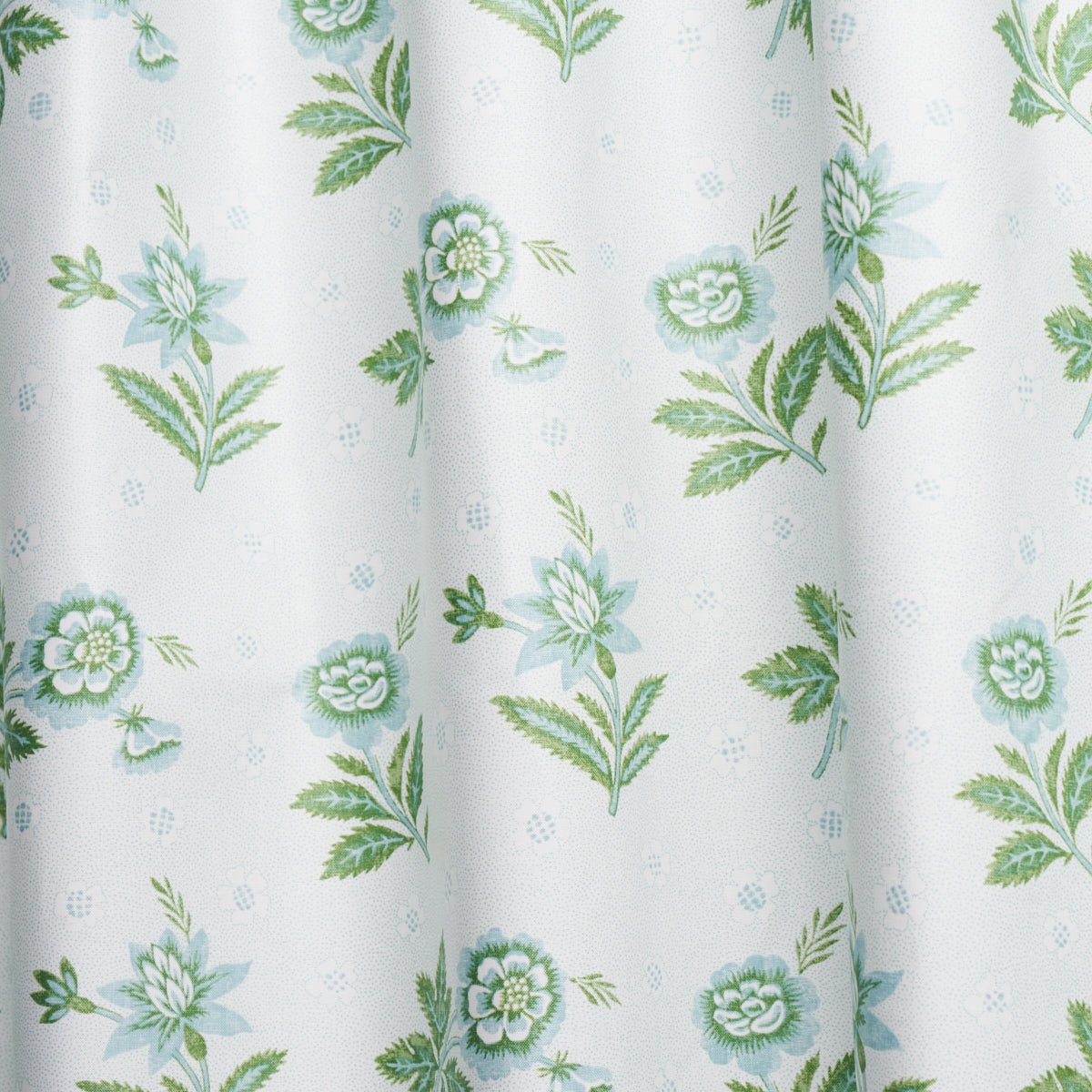 SCHUMACHER FABRIC  NEW TRADITIONAL: PROVEN?????AL COLLINE   LEAF & AQUA   - 180540