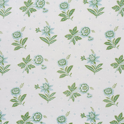 SCHUMACHER FABRIC  NEW TRADITIONAL: PROVEN?????AL COLLINE   LEAF & AQUA   - 180540