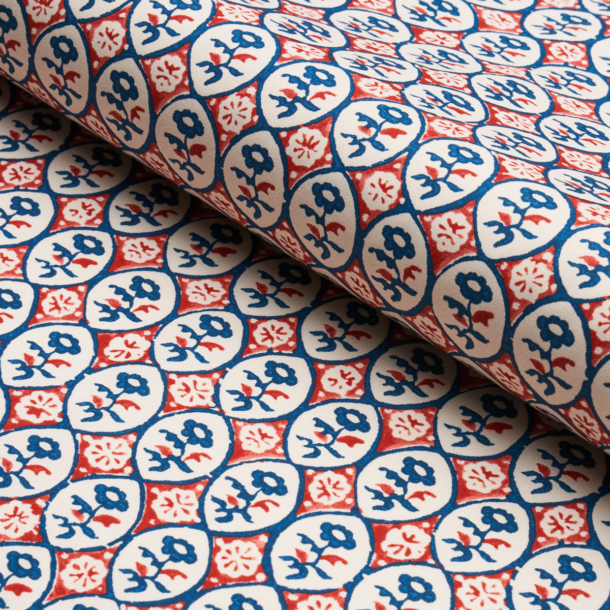 SCHUMACHER  NEW TRADITIONAL: PROVEN??AL JOSIANE FLORAL PRINTS PRINTS ROUGE , NAVY   - 180600