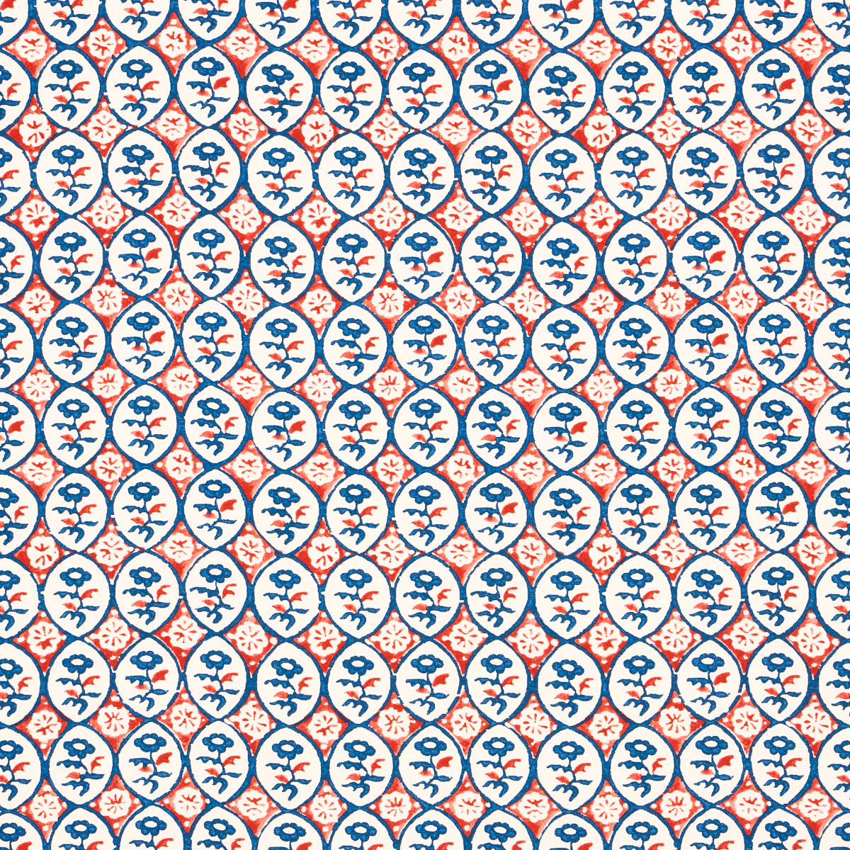 SCHUMACHER  NEW TRADITIONAL: PROVEN??AL JOSIANE FLORAL PRINTS PRINTS ROUGE , NAVY   - 180600