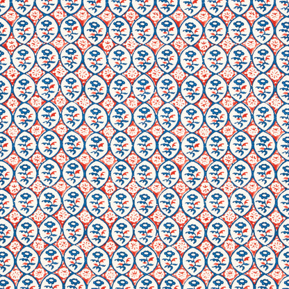 SCHUMACHER  NEW TRADITIONAL: PROVEN??AL JOSIANE FLORAL PRINTS PRINTS ROUGE , NAVY   - 180600