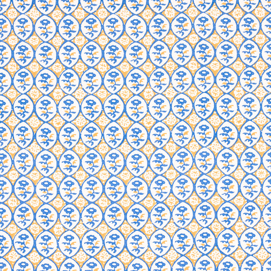 SCHUMACHER  NEW TRADITIONAL: PROVEN??AL JOSIANE FLORAL PRINTS PRINTS YELLOW , BLUE   - 180601