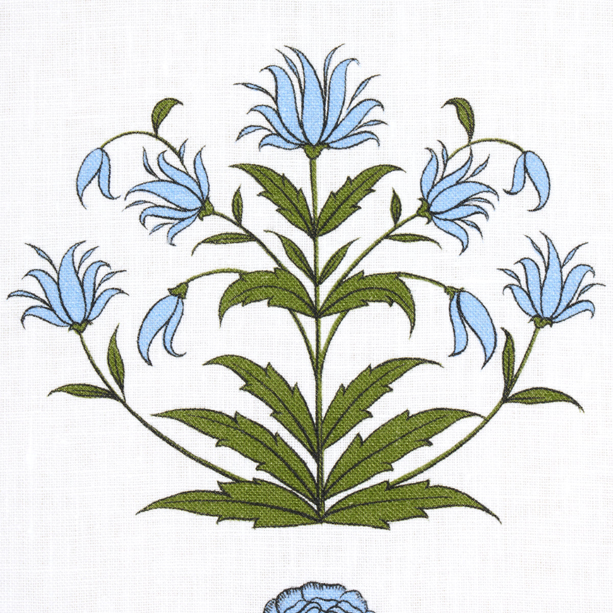 SCHUMACHER FABRIC  MARIE-ANNE OUDEJANS ROYAL POPPY STRIPE   SKY   - 180670