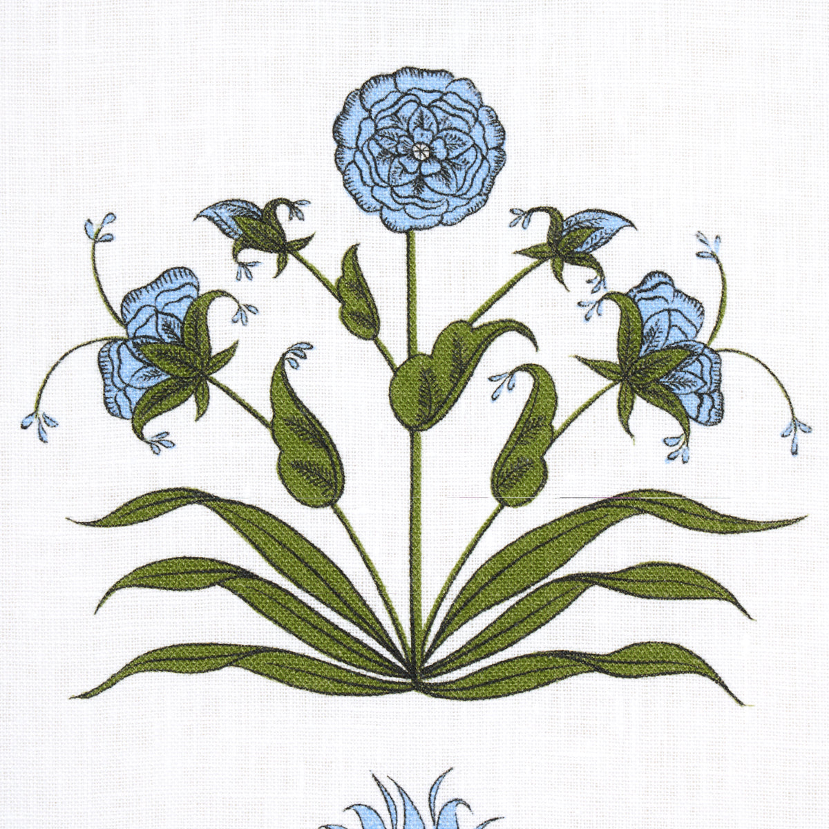 SCHUMACHER FABRIC  MARIE-ANNE OUDEJANS ROYAL POPPY STRIPE   SKY   - 180670