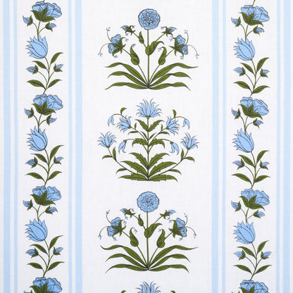 SCHUMACHER FABRIC  MARIE-ANNE OUDEJANS ROYAL POPPY STRIPE   SKY   - 180670