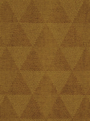 Golden brown woven upholstery fabric with a repeating triangular star pattern.
