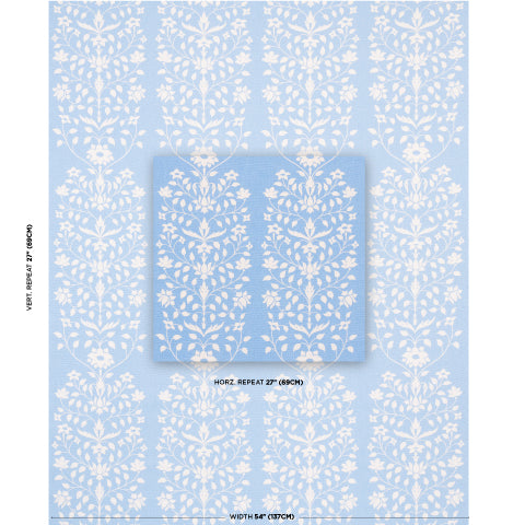 SCHUMACHER  MARIE-ANNE OUDEJANS JAIPUR MUGHAL FLOWER   Cornflower Blue   - 180681