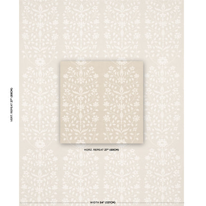 SCHUMACHER  MARIE-ANNE OUDEJANS JAIPUR MUGHAL FLOWER   Ivory On Natural   - 180682