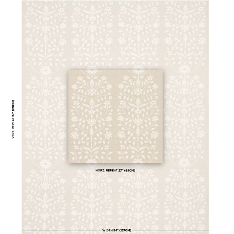 SCHUMACHER  MARIE-ANNE OUDEJANS JAIPUR MUGHAL FLOWER   Ivory On Natural   - 180682