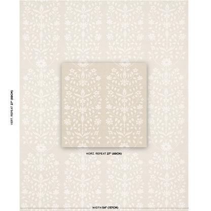 SCHUMACHER  MARIE-ANNE OUDEJANS JAIPUR MUGHAL FLOWER   Ivory On Natural   - 180682
