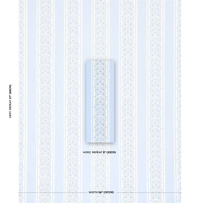 SCHUMACHER FABRIC  MOON RIVER JASMINE INDOOR/OUTDOOR   INDIGO   - 180740