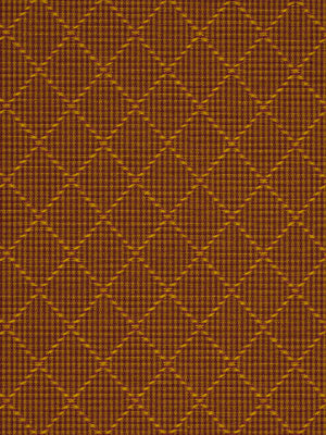 Orange-brown woven fabric with a diamond lattice pattern; textured upholstery-like material.